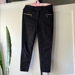 Ivanka Trump Black and Gold Cropped Pants with Tailored Fit